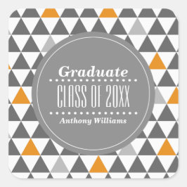 Geometrisch Patroon Aangepast Afstuderen Vierkante Sticker