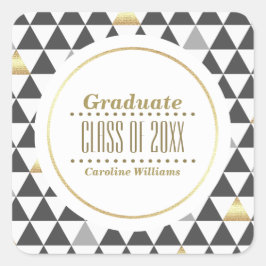 Geometrisch Patroon Aangepast Afstuderen Vierkante Sticker