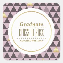 Geometrisch Patroon Aangepast Afstuderen Vierkante Sticker