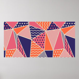 Geometrisch patroon. Abstracte driehoek achtergron Poster
