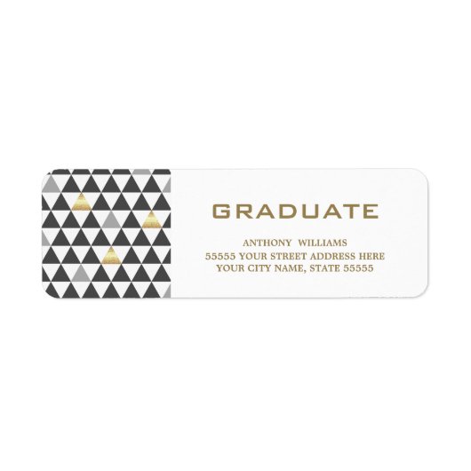 Geometrisch patroon | ADRESETIKETTEN AFSTUDEREN Etiket (Voorkant)