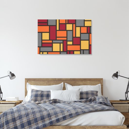 Geometrisch Patroon canvas afdrukken (Insitu (Slaapkamer))