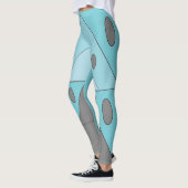 Geometrisch patroon Driehoeken Blauw Turquoise Gra Leggings (Links)