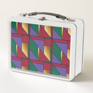 Geometrisch patroon Goud Paarse Groen Rood