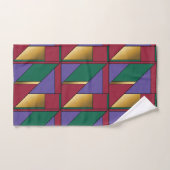 Geometrisch patroon Goud Paarse Groen Rood Bad Handdoek (Handdoek)