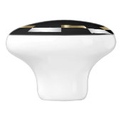 Geometrisch patroon | Goud, wit en zwart Keramische Knop (Zijkant)