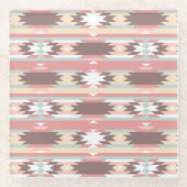 Geometrisch patroon in aztec-stijl 2 glazen onderzetter (Voorkant)