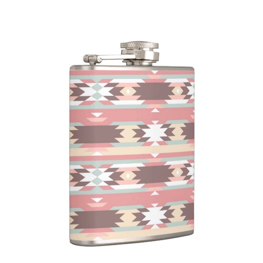 Geometrisch patroon in aztec-stijl 2 heupfles (Rechts)