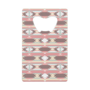 Geometrisch patroon in aztec-stijl 2 kredietkaart flessenopener