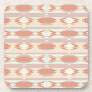 Geometrisch patroon in aztec-stijl 3 bier onderzetter