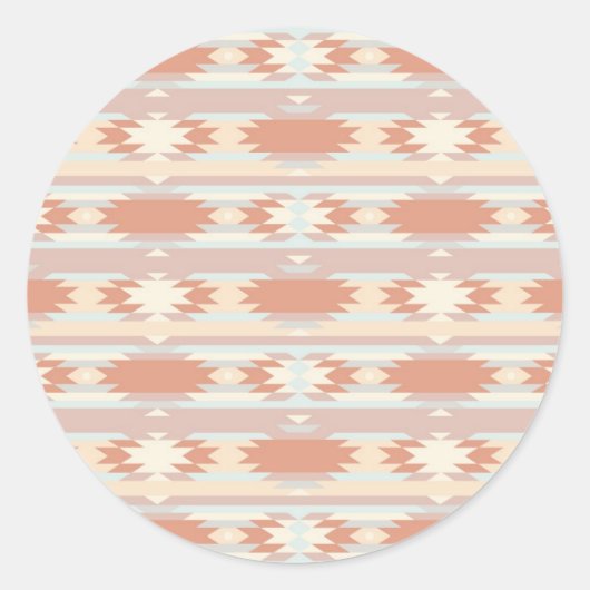 Geometrisch patroon in aztec-stijl 3 ronde sticker (Voorkant)