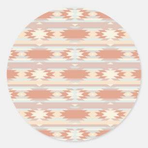 Geometrisch patroon in aztec-stijl 3 ronde sticker