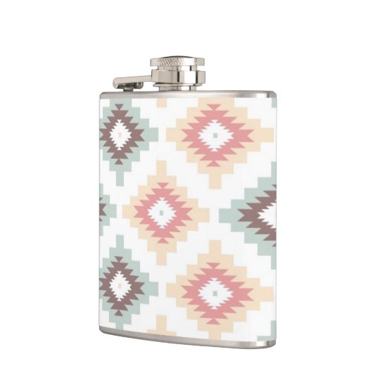 Geometrisch patroon in aztec-stijl heupfles (Links)