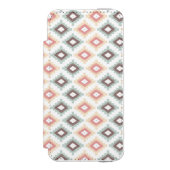 Geometrisch patroon in aztec-stijl incipio iPhone portemonnee hoesje (Voorkant Agenda)
