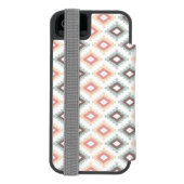 Geometrisch patroon in aztec-stijl incipio iPhone portemonnee hoesje (Agenda Achterkant)