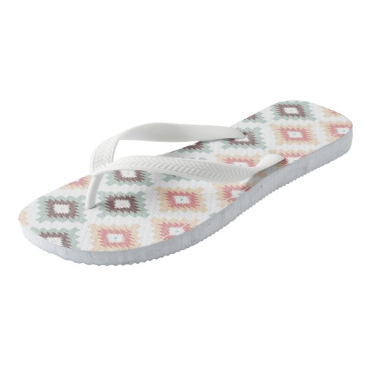 Geometrisch patroon in aztec-stijl teenslippers (Schuin)