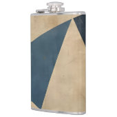 Geometrisch patroon in blauw, taupe en roest heupfles (Links)