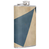 Geometrisch patroon in blauw, taupe en roest heupfles (Rechts)