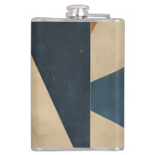 Geometrisch patroon in blauw, taupe en roest heupfles (Achterkant)