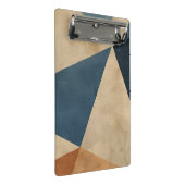 Geometrisch patroon in blauw, taupe en roest mini klembord (Schuin)