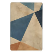Geometrisch patroon in blauw, taupe en roest mini klembord (Achterkant)