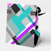 Geometrisch patroon in gestreepte en neon kleuren bedankdoosjes (Achterkant)