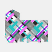 Geometrisch patroon in gestreepte en neon kleuren bedankdoosjes (Uitgevouwen)