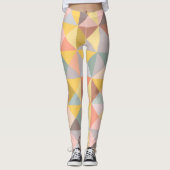Geometrisch patroon in Herfst- en uraniumtoononen Leggings (Voorkant)