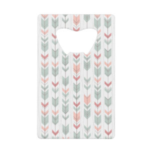 Geometrisch patroon in retrostijl kredietkaart flessenopener