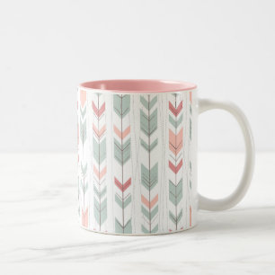 Geometrisch patroon in retrostijl tweekleurige koffiemok