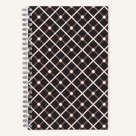 Geometrisch patroon in zwarte en warme bruine tint notitieboek