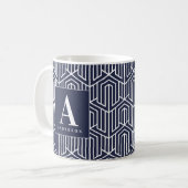 geometrisch patroon initiaal / monogram koffiemok (Voorkant links)