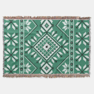 Geometrisch patroon Jade Green Southwest Aztec Deken