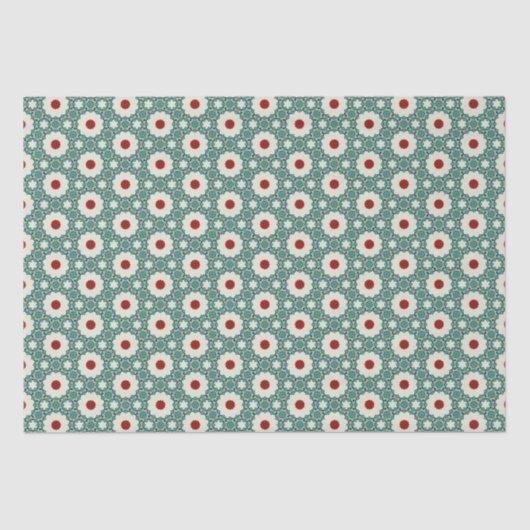 Geometrisch patroon Kerststerren 9 Tissuepapier (Voorkant)