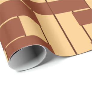 Geometrisch patroon met afwisselend bruine  cadeaupapier