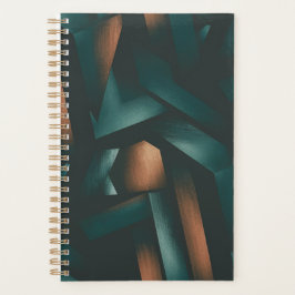 Geometrisch patroon met donkere elegantie planner