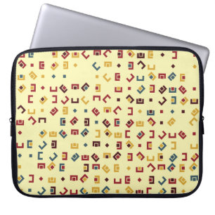 Geometrisch patroon met gekleurde elementen, laptop sleeve