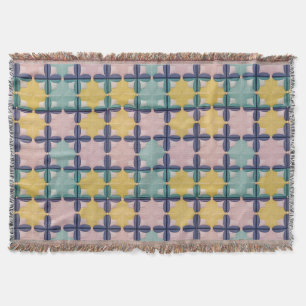 Geometrisch patroon met levendige kleuren deken