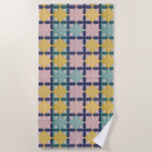 Geometrisch patroon met levendige kleuren strandlaken (Voorkant)