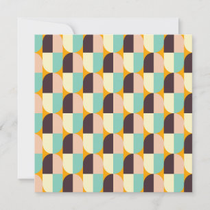Geometrisch patroon met overlappende halve cirkels bedankkaart