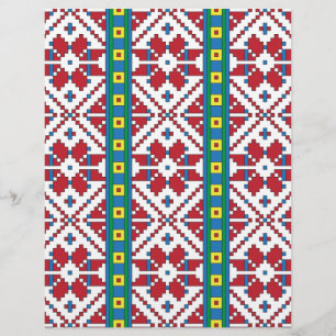 Geometrisch patroon met trale rode, blauwe en witt briefhoofd ontwerp