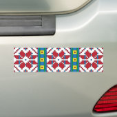 Geometrisch patroon met trale rode, blauwe en witt bumpersticker (Op auto)