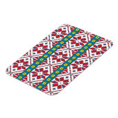 Geometrisch patroon met trale rode, blauwe en witt magneet (Linkerzijde)