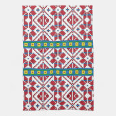 Geometrisch patroon met trale rode, blauwe en witt theedoek (Verticaal)