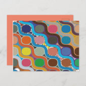 Geometrisch patroon met uniek gepositioneerd kleur feestdagenkaart (Voorkant / Achterkant)