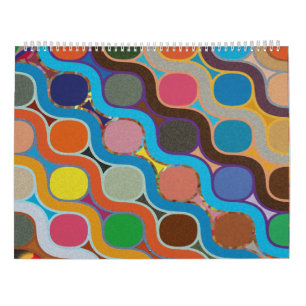 Geometrisch patroon met uniek gepositioneerd kleur kalender