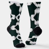 Geometrisch patroon met witte kruisen sokken (Gebogen)