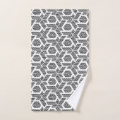 Geometrisch patroon met zwart en wit punt bad handdoek (Handdoek)