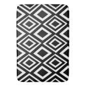 Geometrisch patroon met zwarte en witte diamant badmat (Voorkant Verticaal)