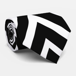 Geometrisch patroon met zwarte en witte diamant stropdas